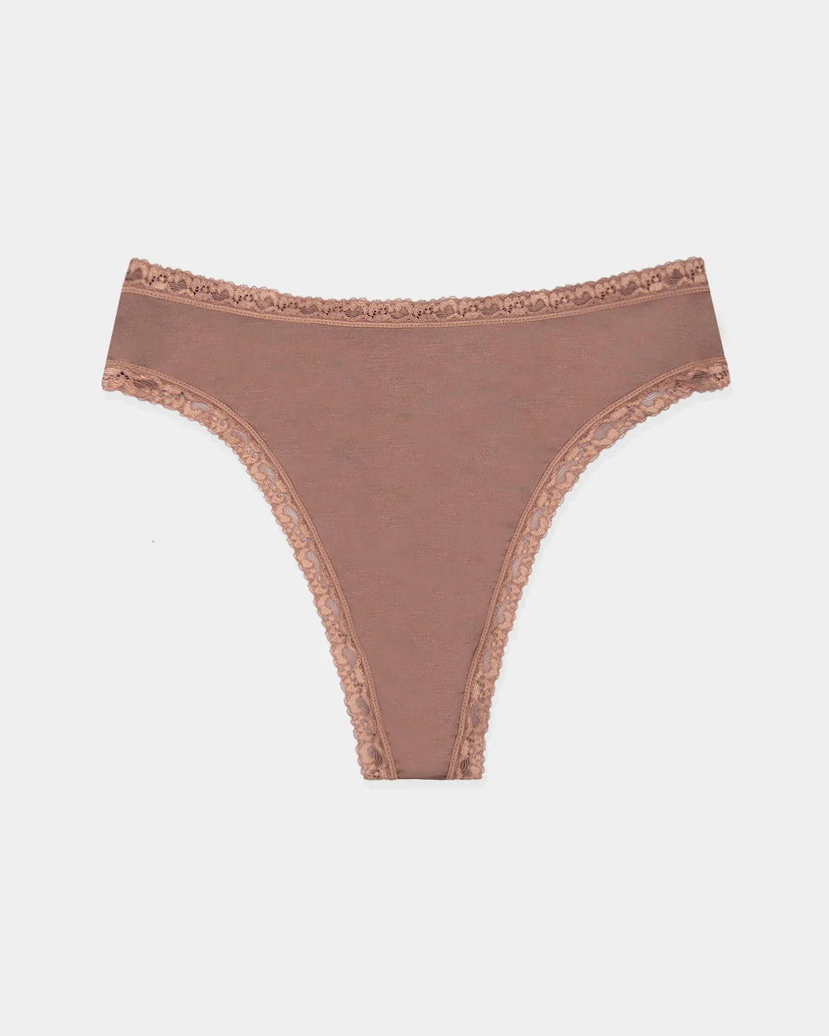 High Waisted Thong - Mocha