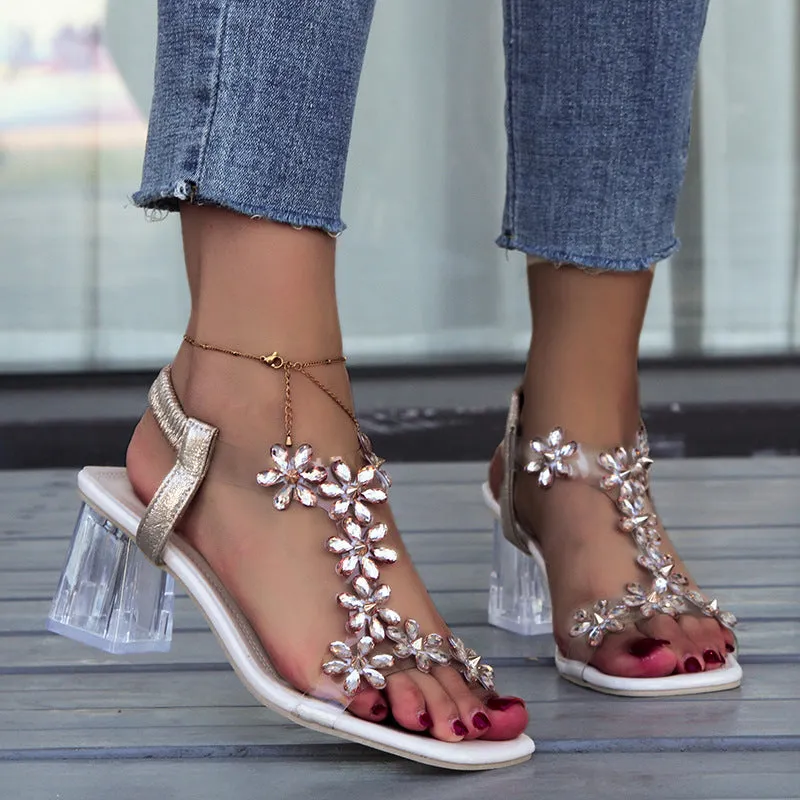 Izzy - Floral Rhinestone Stiletto