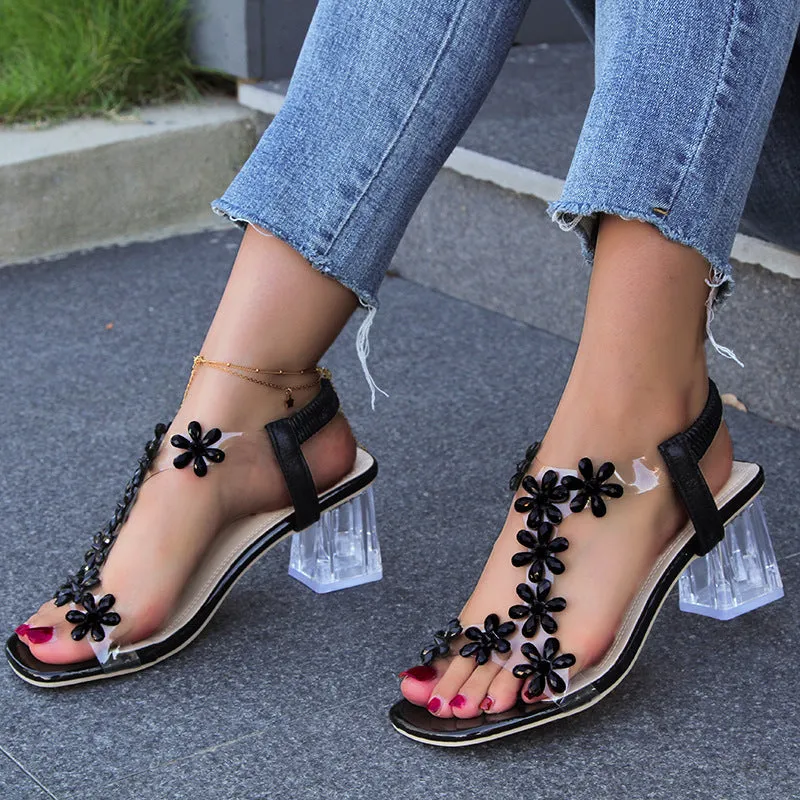 Izzy - Floral Rhinestone Stiletto