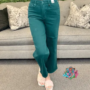 Judy Blue Tummy Control High Waist Crop Jean - Teal
