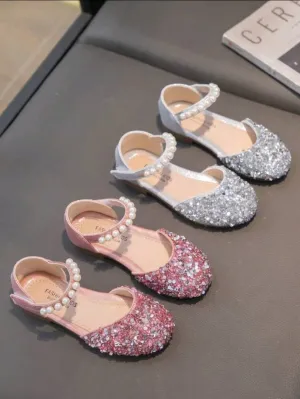 Kids' Flat Sandals Girls' Princess Sandals With Rhinestone Decoration