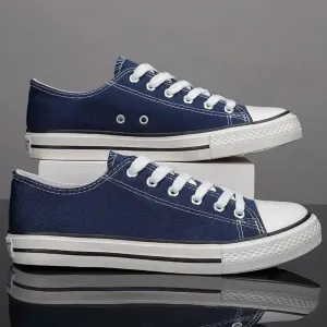 Lace Up Round Toe Canvas Sneakers