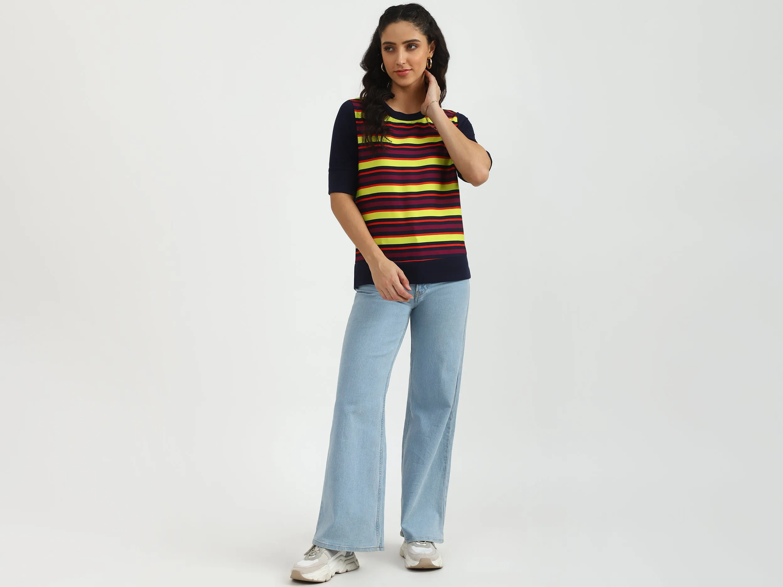 Ladies Round Neck Printed T-Shirt