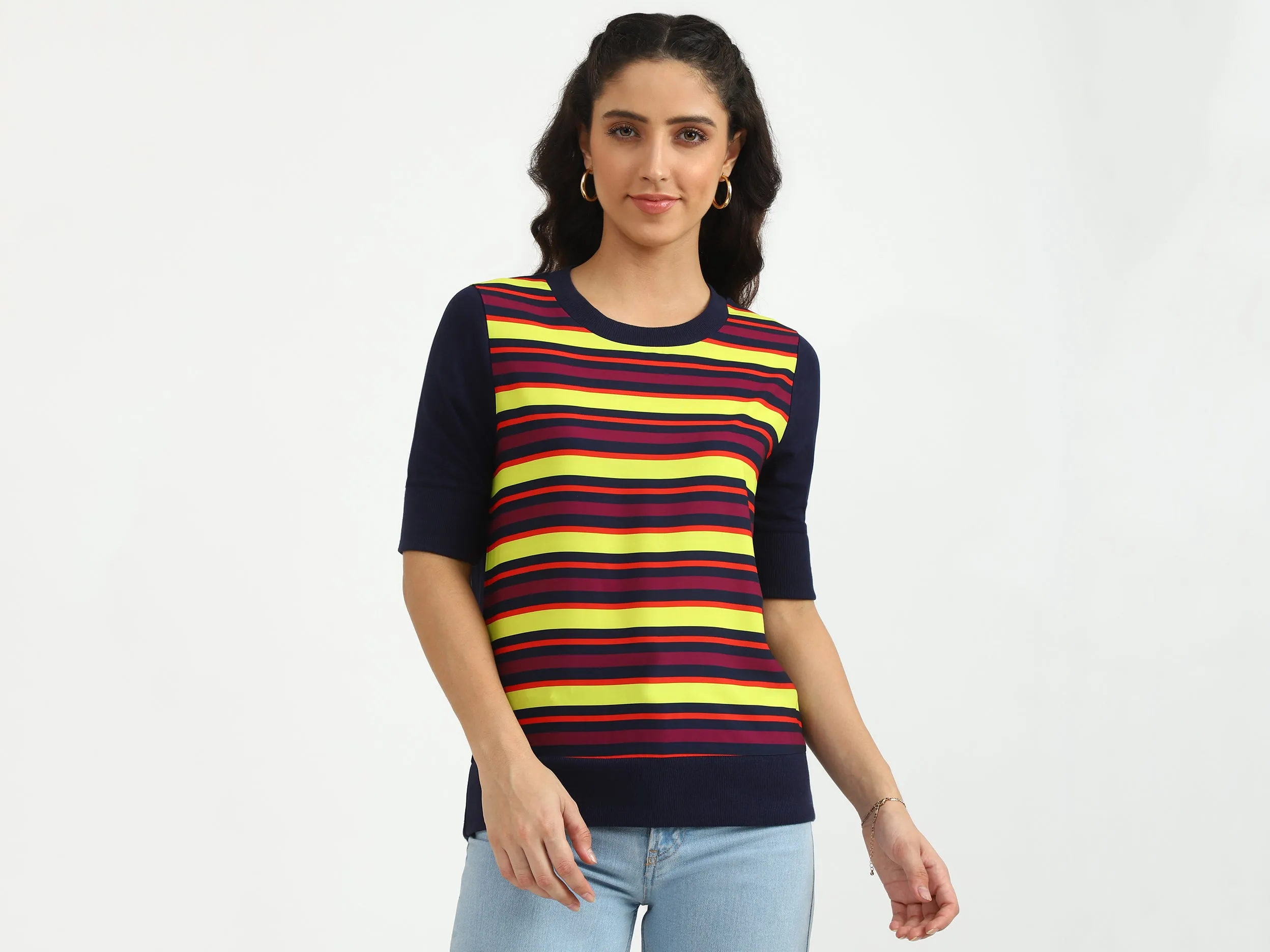 Ladies Round Neck Printed T-Shirt