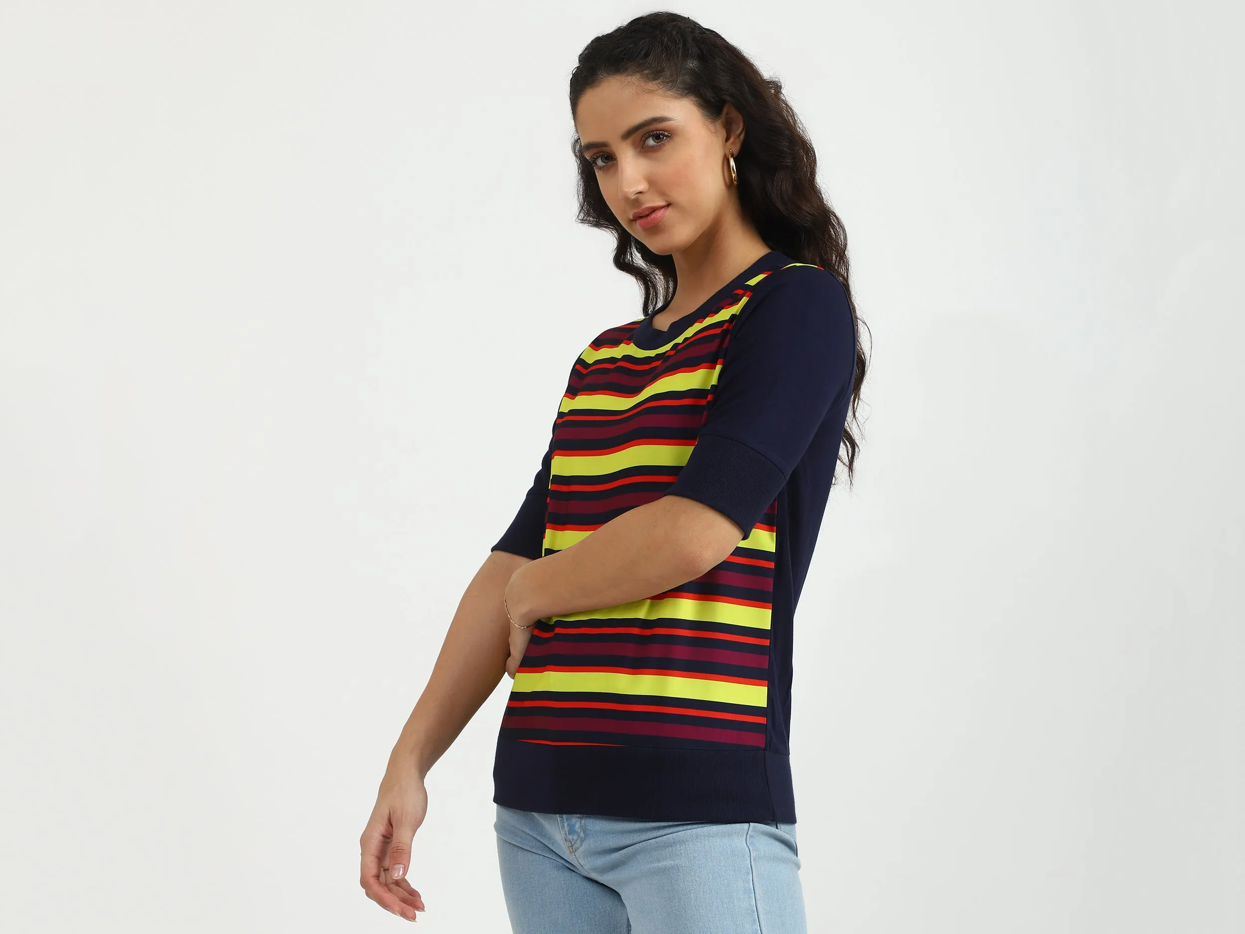 Ladies Round Neck Printed T-Shirt