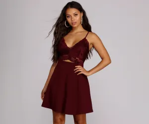Lavish In Stylish Lace Skater Dress