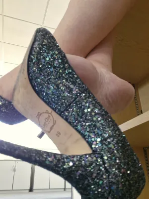 Lucy Choi Black Sparkle Stilettos