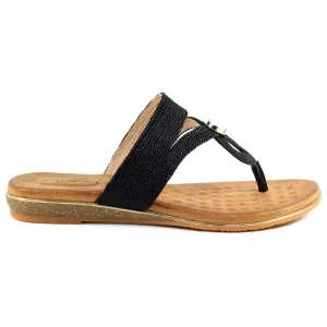 Lunar Ezra Black Sandals