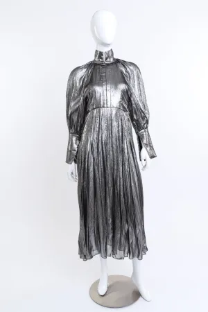 Metallic High Collar Dress