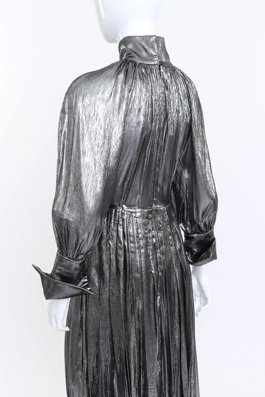 Metallic High Collar Dress