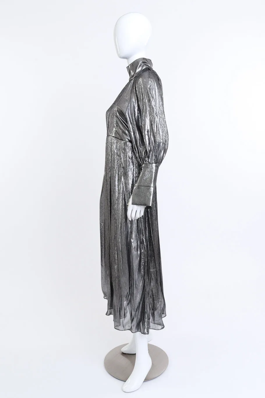 Metallic High Collar Dress