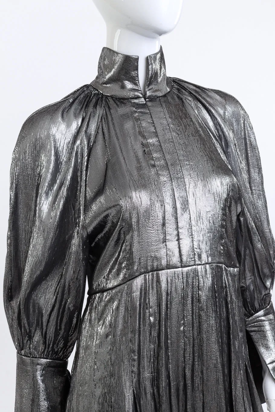 Metallic High Collar Dress