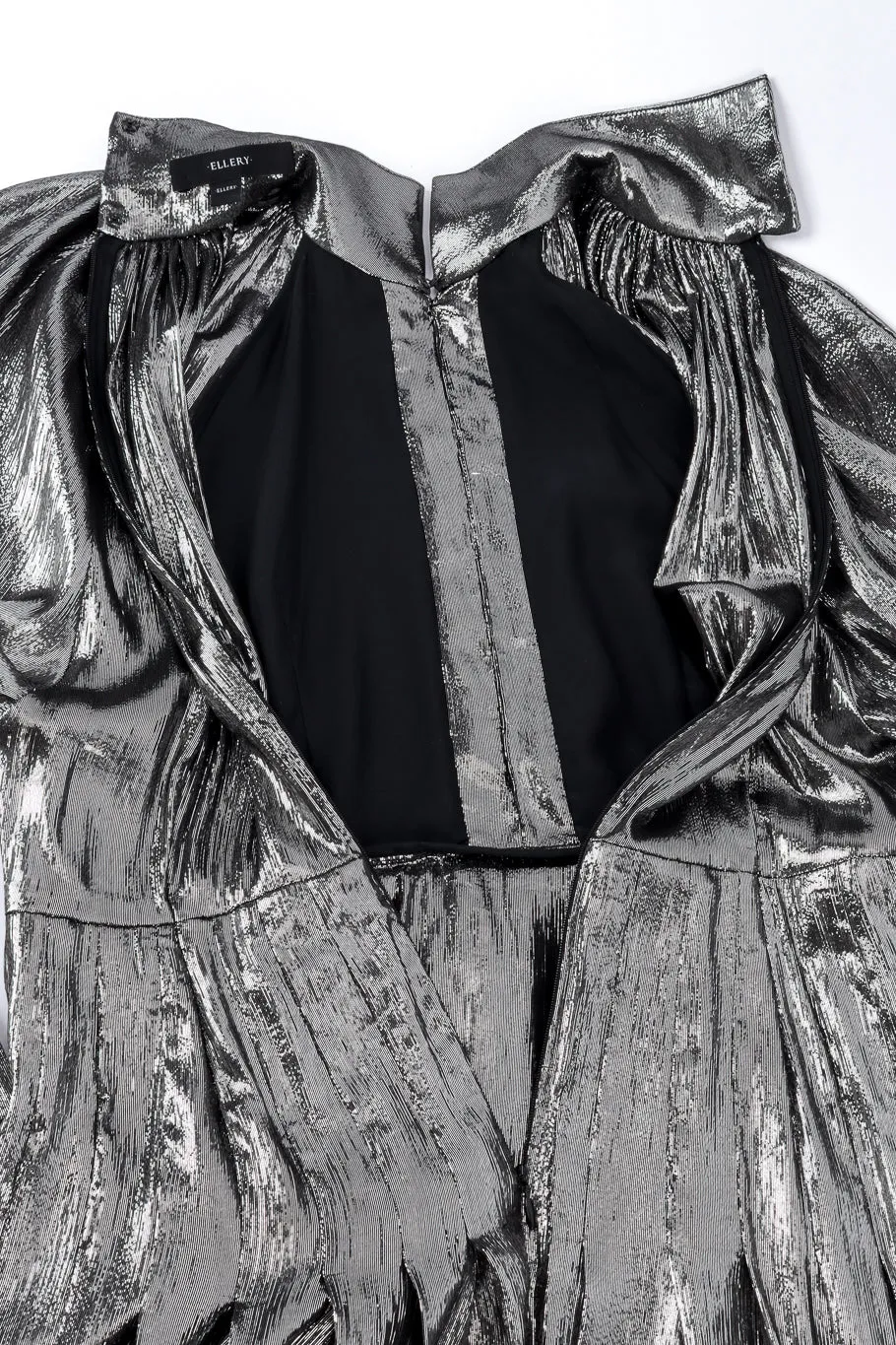 Metallic High Collar Dress