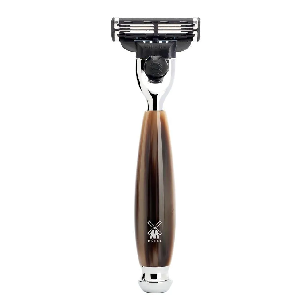 MÜHLE VIVO Mach3 Razor, Brown Horn