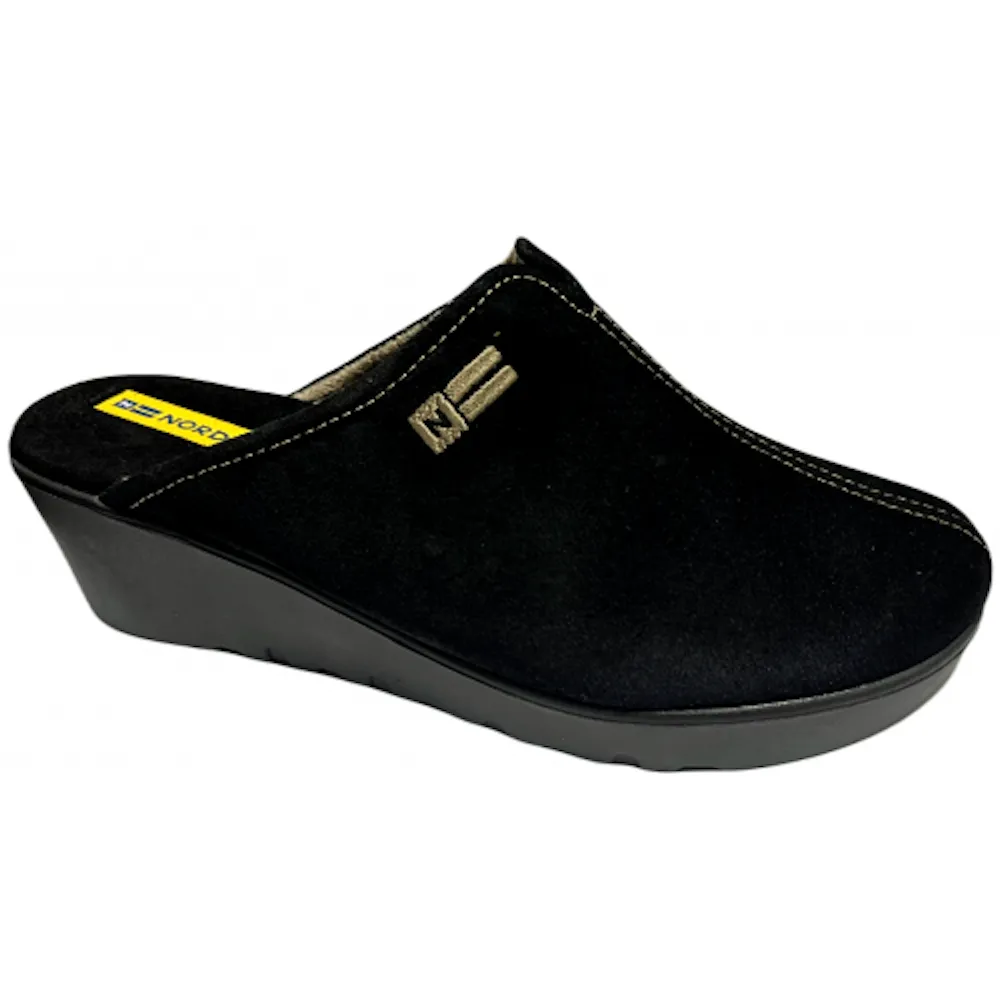 Nordikas 2287 (Natasha) Black Suede Slippers