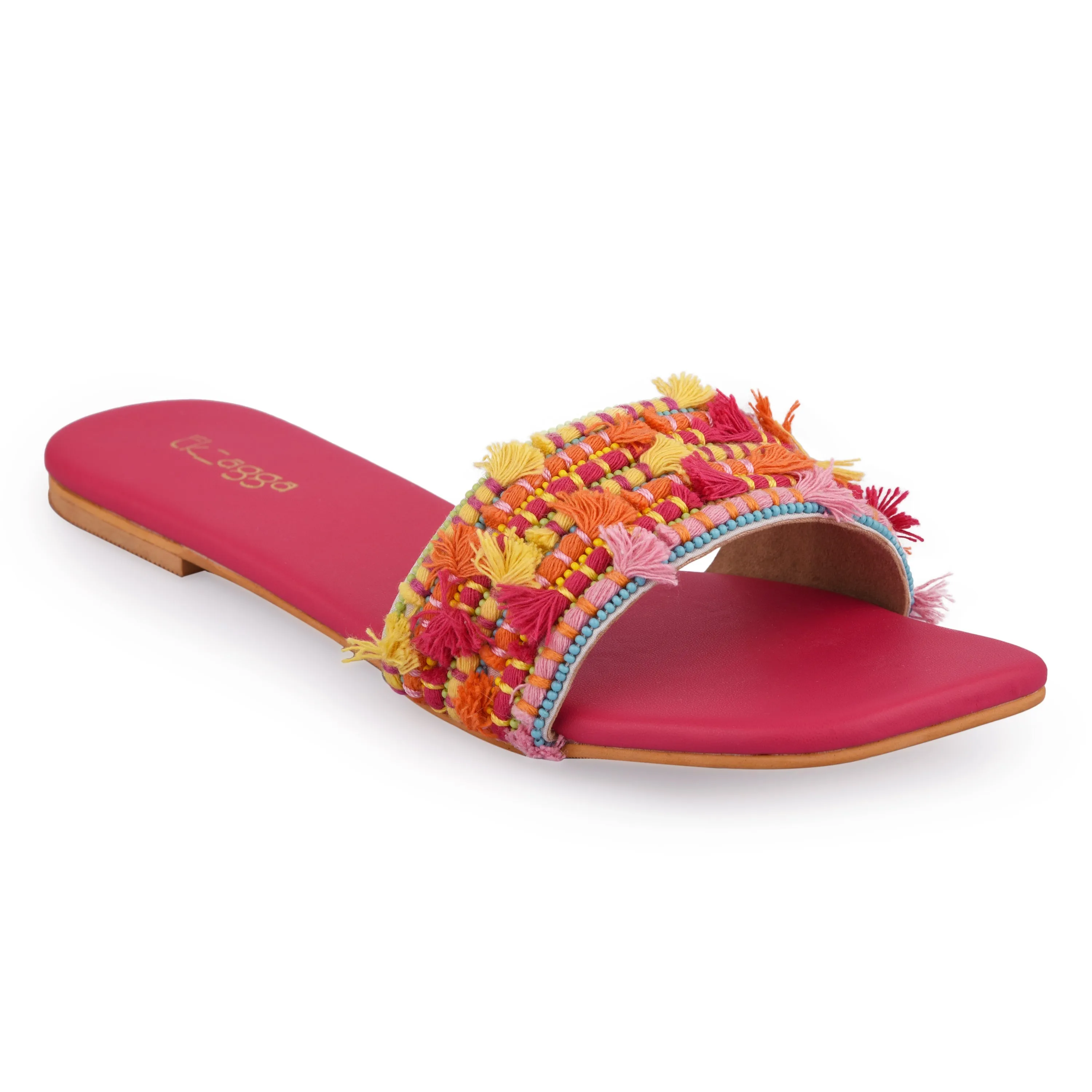 Pink Embellished Flat