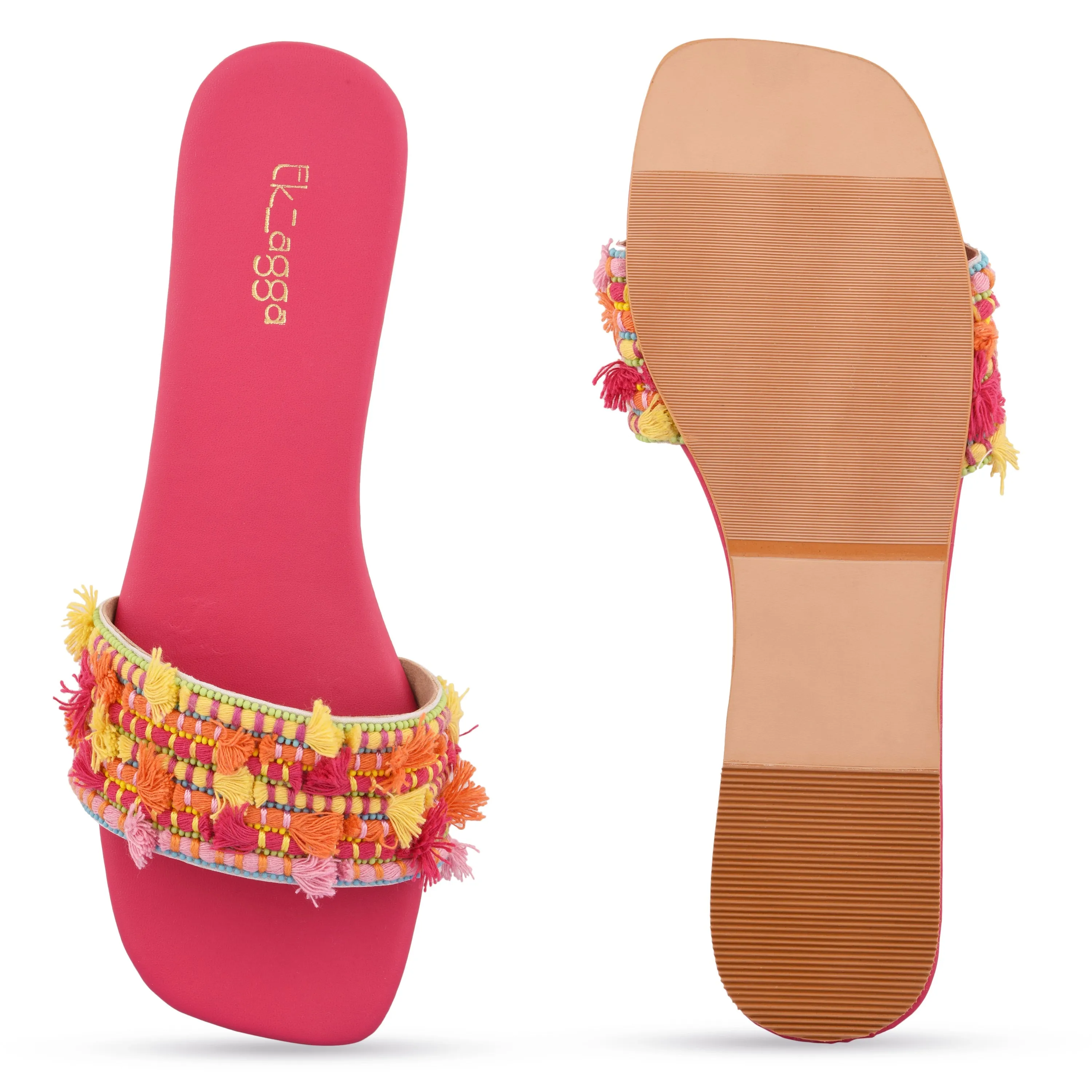 Pink Embellished Flat