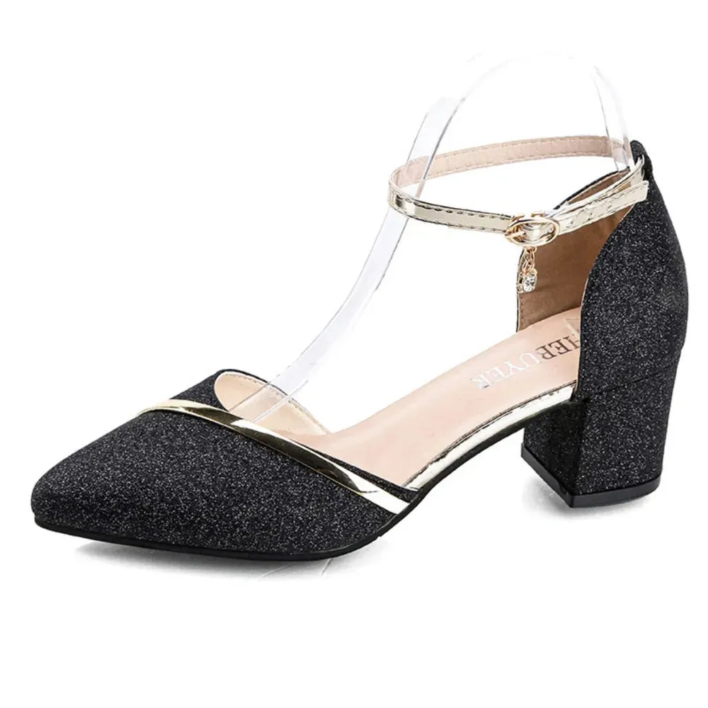 Point Toe Block Heels Sandals