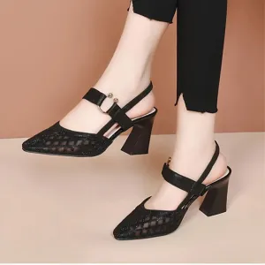 Pointy Toe Ankle Strap Sandals | Rhinestone Accents, Stylish Design, Comfortable Fit for Women