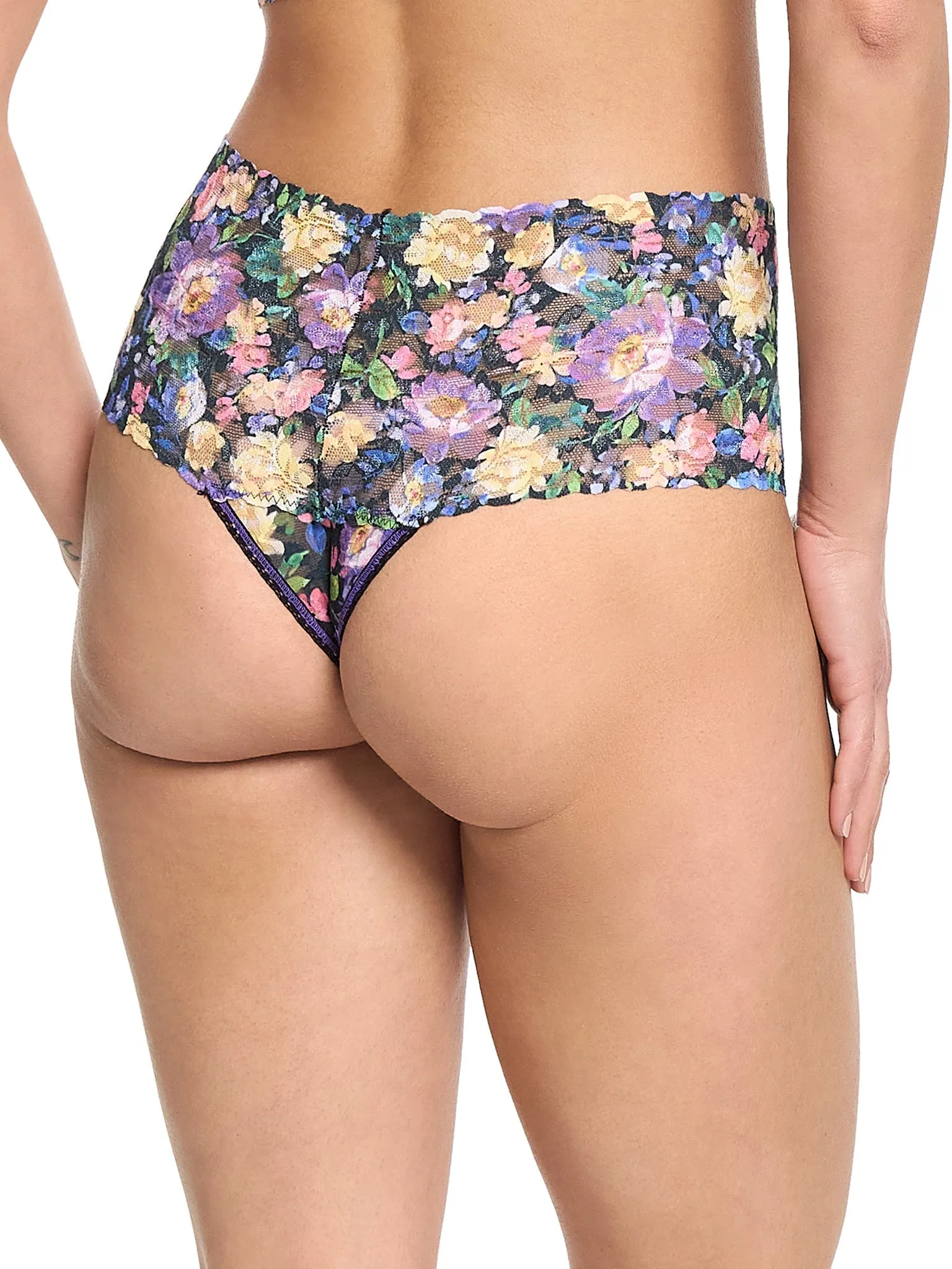 Printed Retro Lace Thong Dream Garden Sale