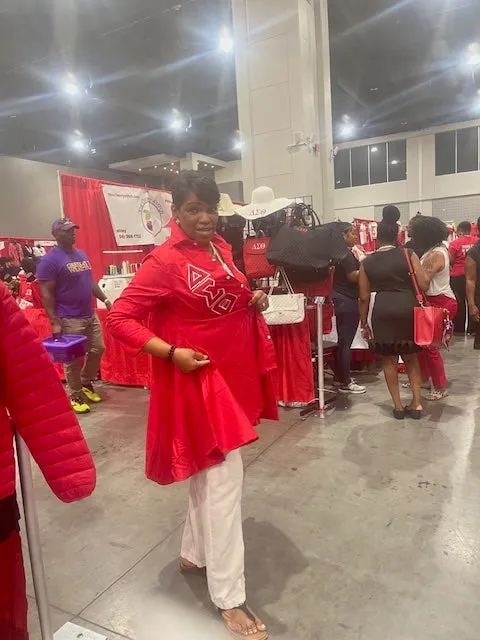 Red DST High Low Shirt Dress