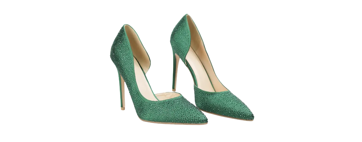 Showstopper Rhinestone Stilettos -Green