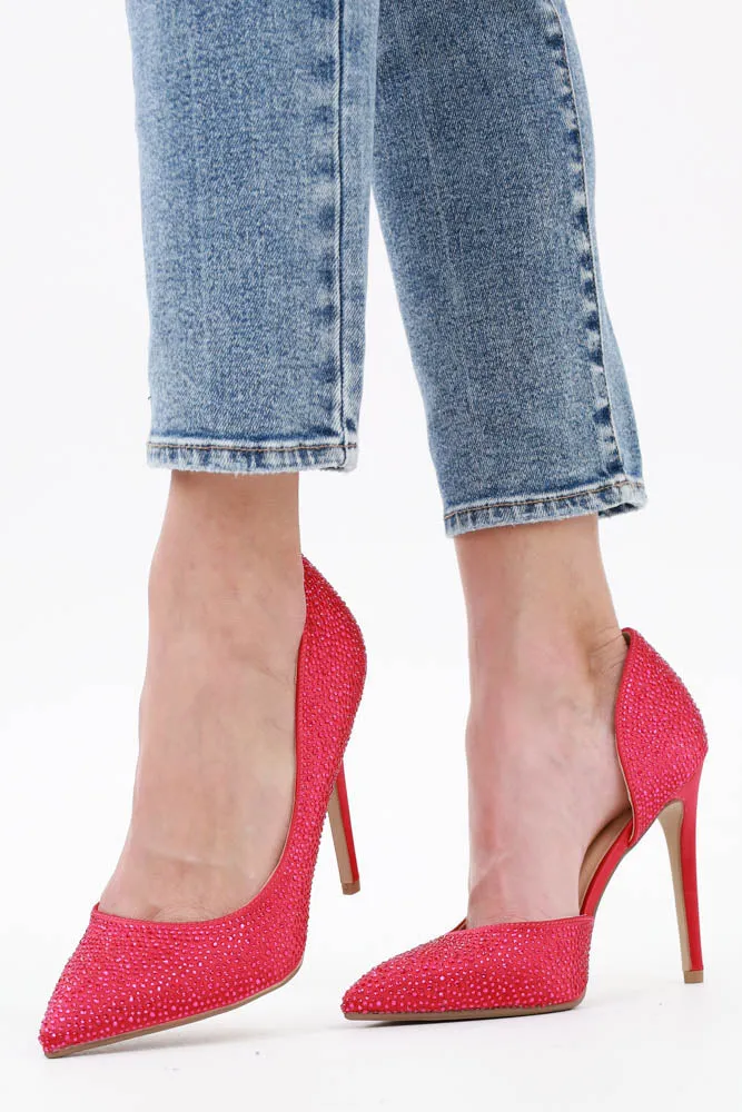 Showstopper Rhinestone Stilettos -Silver