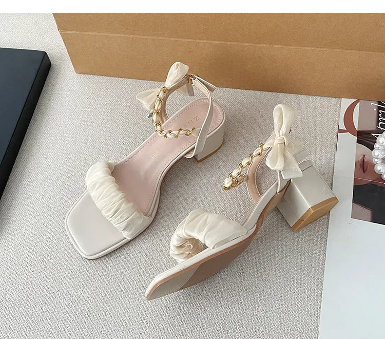 Simple Thick Heel Sandals Comfortable High Heels