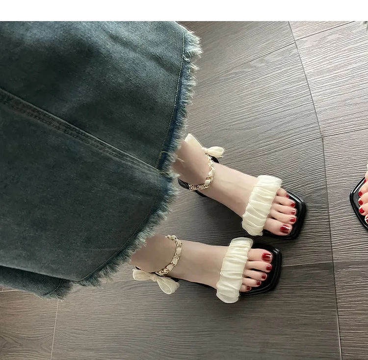 Simple Thick Heel Sandals Comfortable High Heels