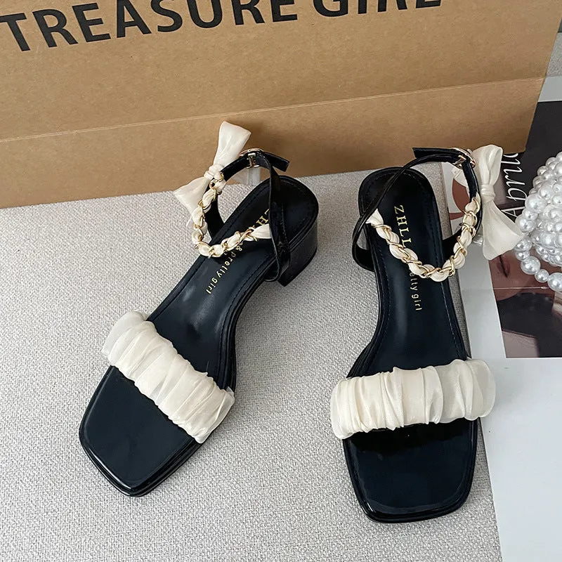 Simple Thick Heel Sandals Comfortable High Heels