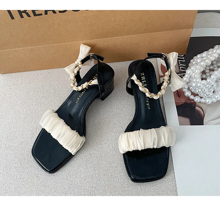 Simple Thick Heel Sandals Comfortable High Heels