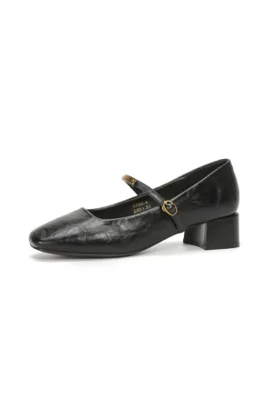 Square Toe Block Heel Pumps