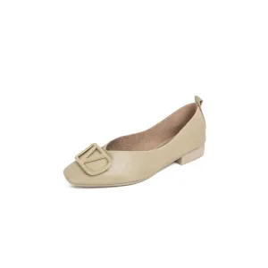 Square Toe Block Heels Slip-Ons