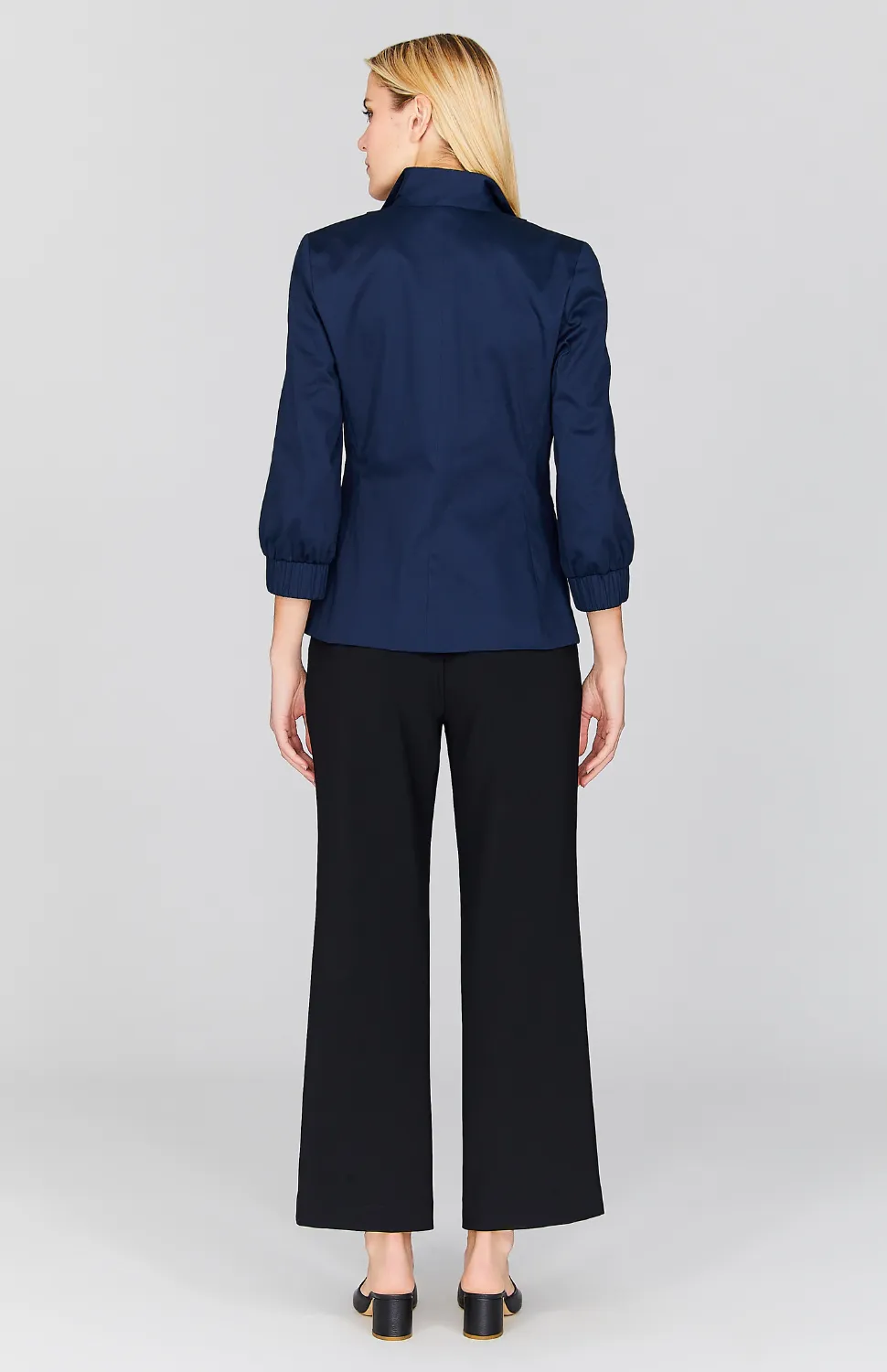 Stretch Cotton High Neck Jacket