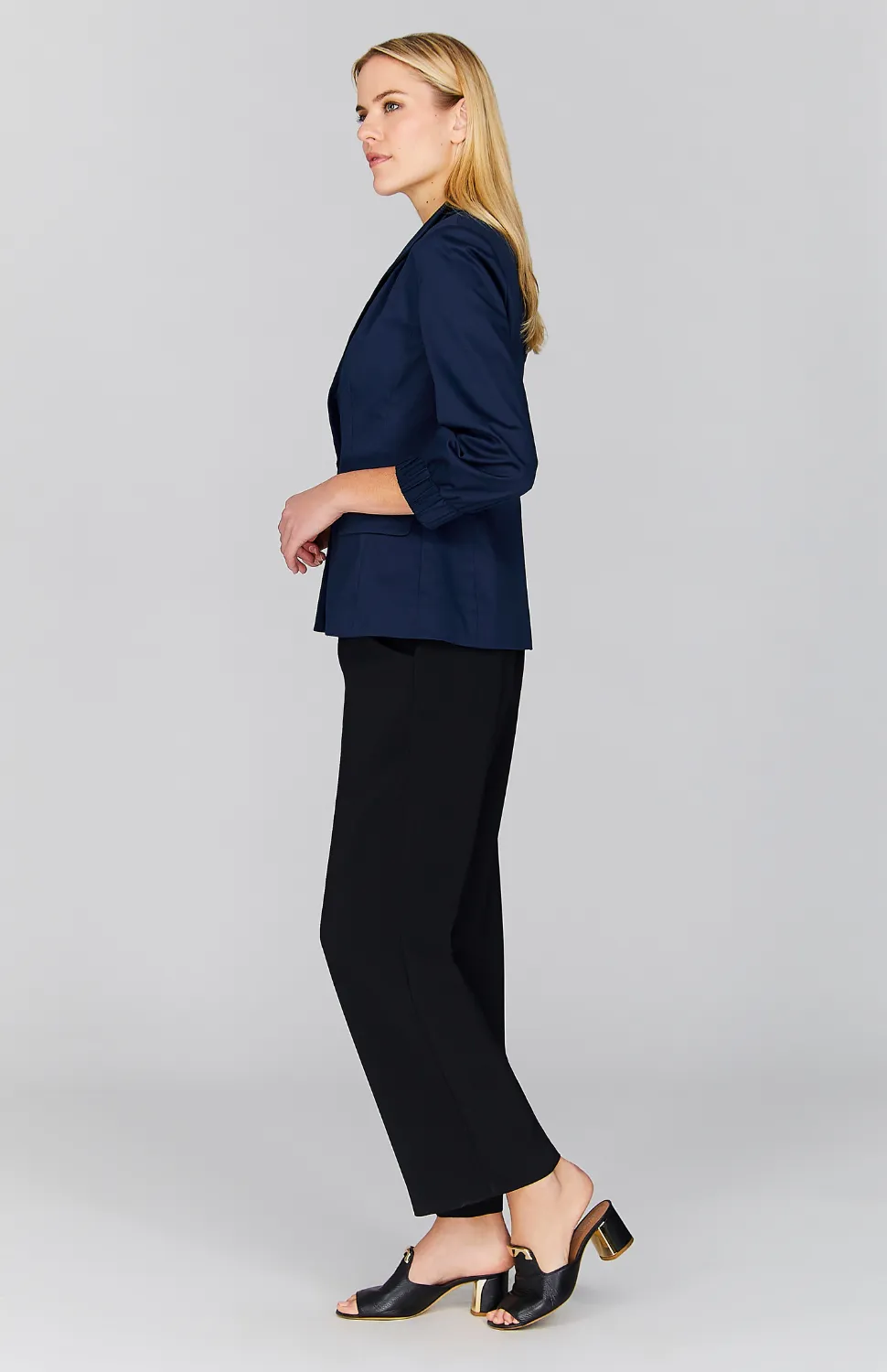Stretch Cotton High Neck Jacket