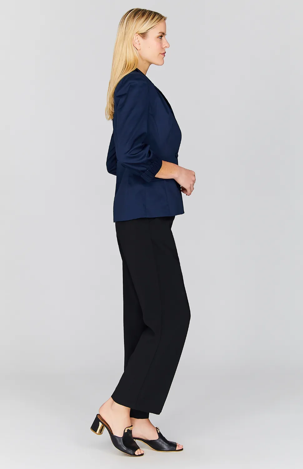 Stretch Cotton High Neck Jacket