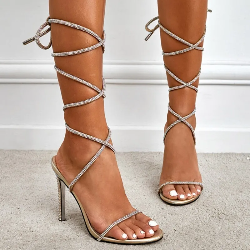 Summer Versatile European And American High Heels Ankle-strap Stilettos Strap