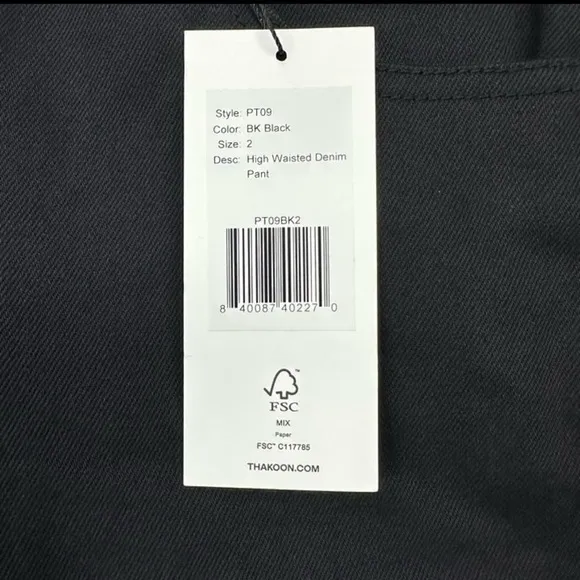 Thakoon Black High Waisted Denim pant. Sz 2. $145
