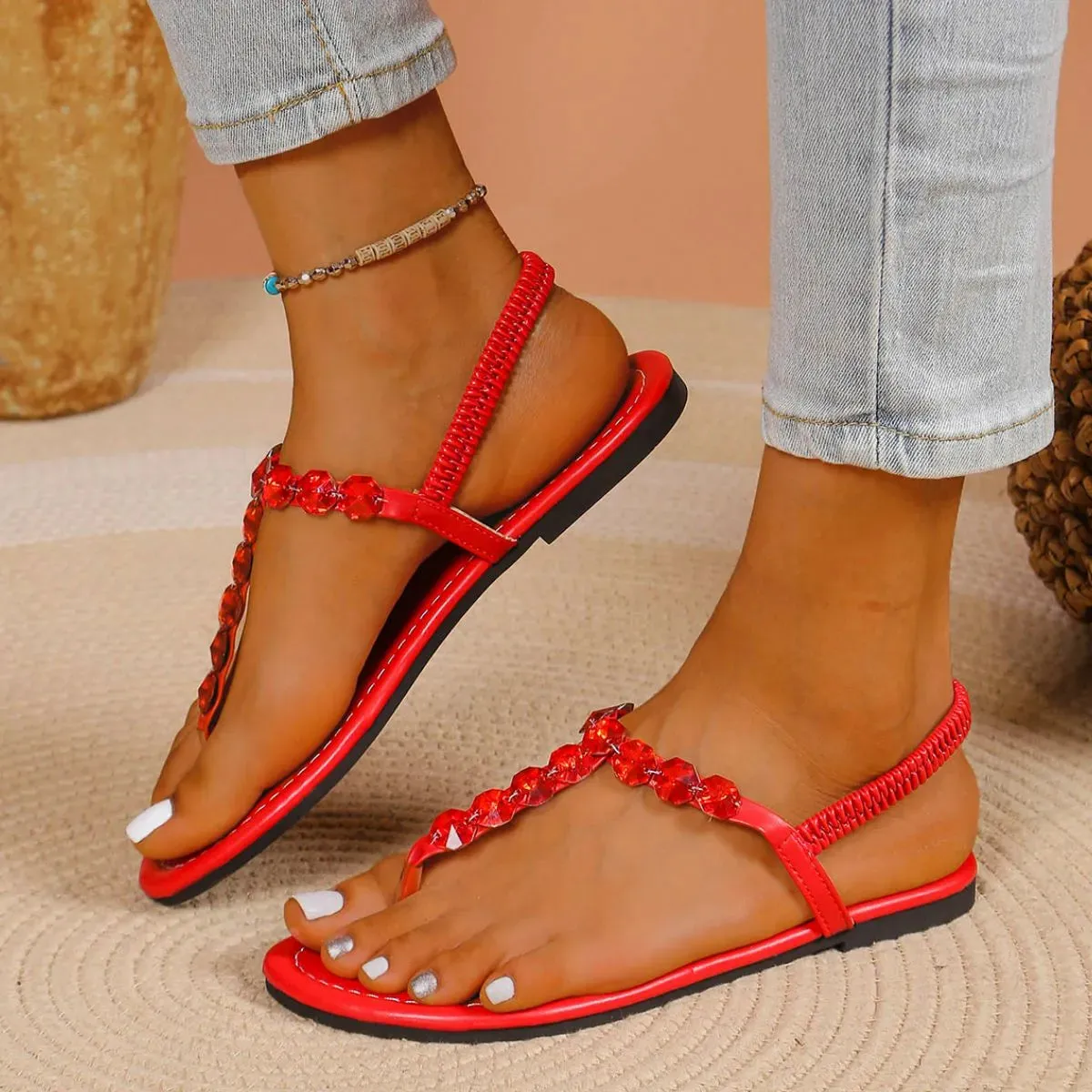 Toe Post Flats Sandals