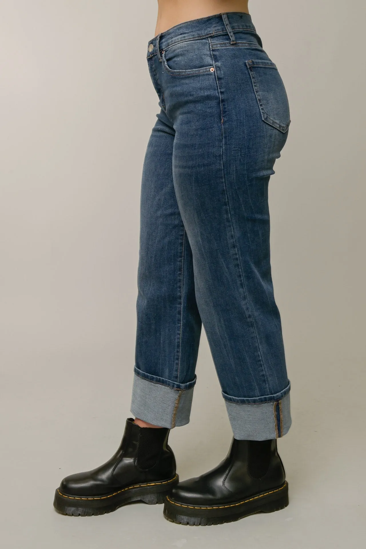 Wide Leg Roll Cuff Denim by Nanette Lepore