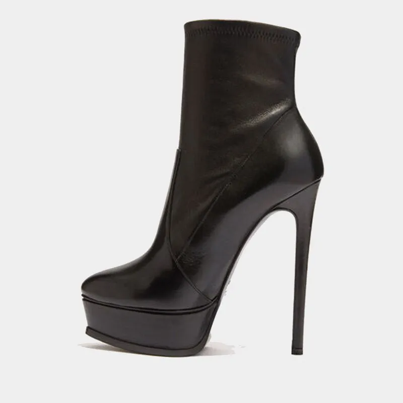 Women Mature Sexy Platform White Red Stilettos Heels Boots
